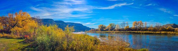 Fall panoramic, Red Deer River, Wheatland County, AB, 2024-10-12