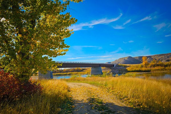 New Bridge, Red Deer River, Wheatland County, AB, 2024-10-12