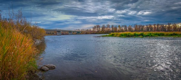 Bridge over the Bow River, Wheatland County, AB, 2024-10-19