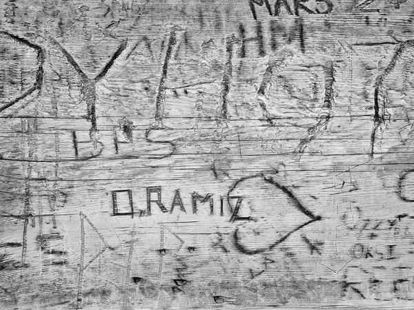 Grafitti on Picnic Table 01, Cypress Hills Provincial Park, AB, 2025-10-04