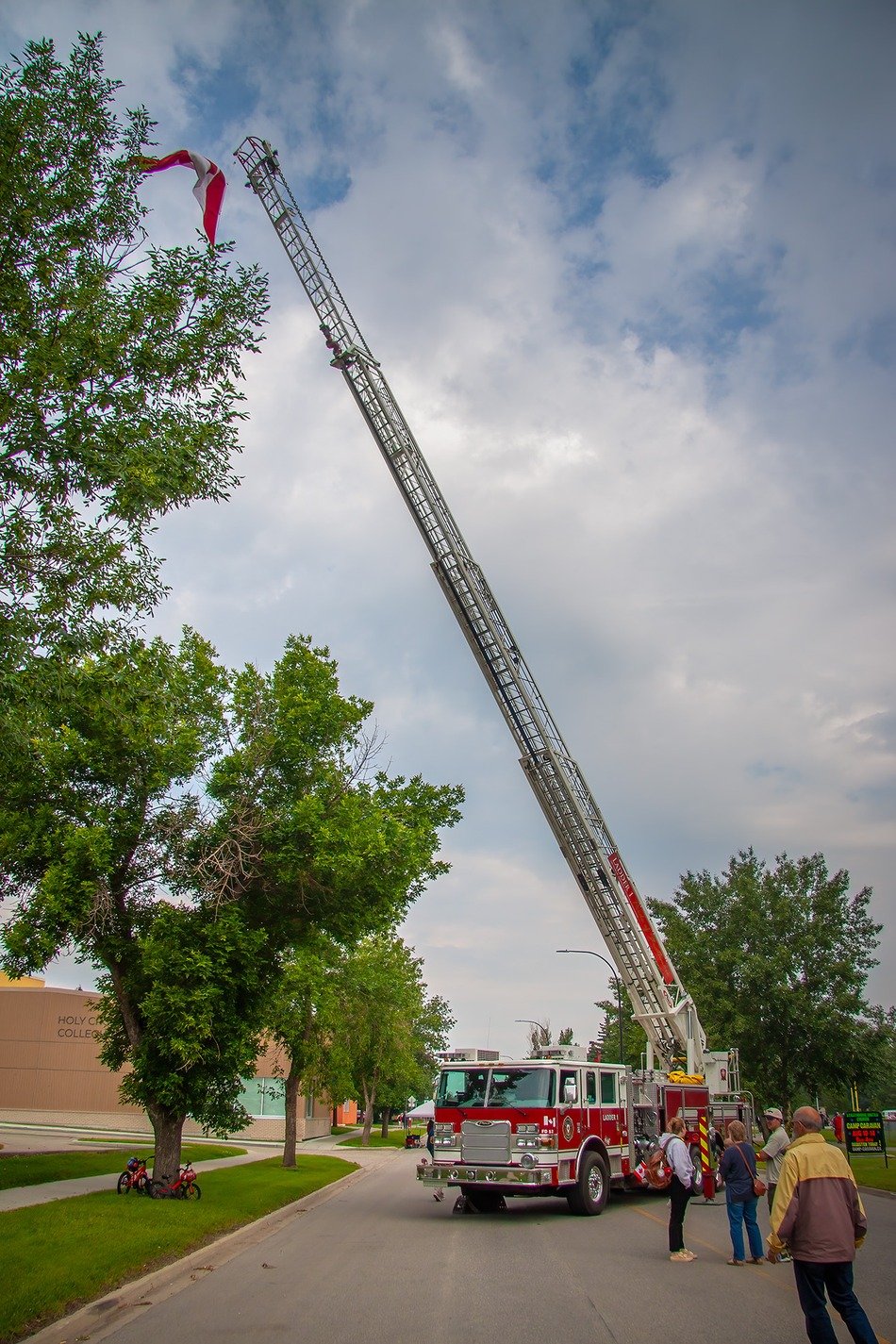 Ladder truck, Canada Day, Kinsmen Park, Strathmore, AB, 2026-07-01