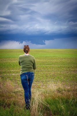 My kid the storm chaser, North of Strathmore, AB, 2026-06-20