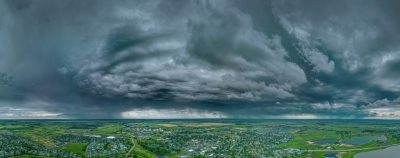 Stormy weather, Looking south west of Thomas Drive, Strathmore, AB, 2026-06-04