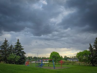That moment when the playground empties, Thornbiar Green, Strathmore, AB, 2026-06-05